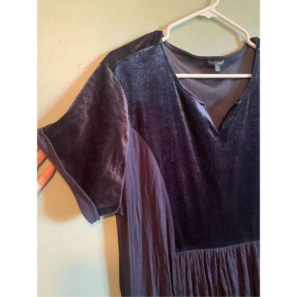 Hannah Purple Velour Rayon Short Sleeve Hi Low Tunic Top Size XL - Picture 4 of 6